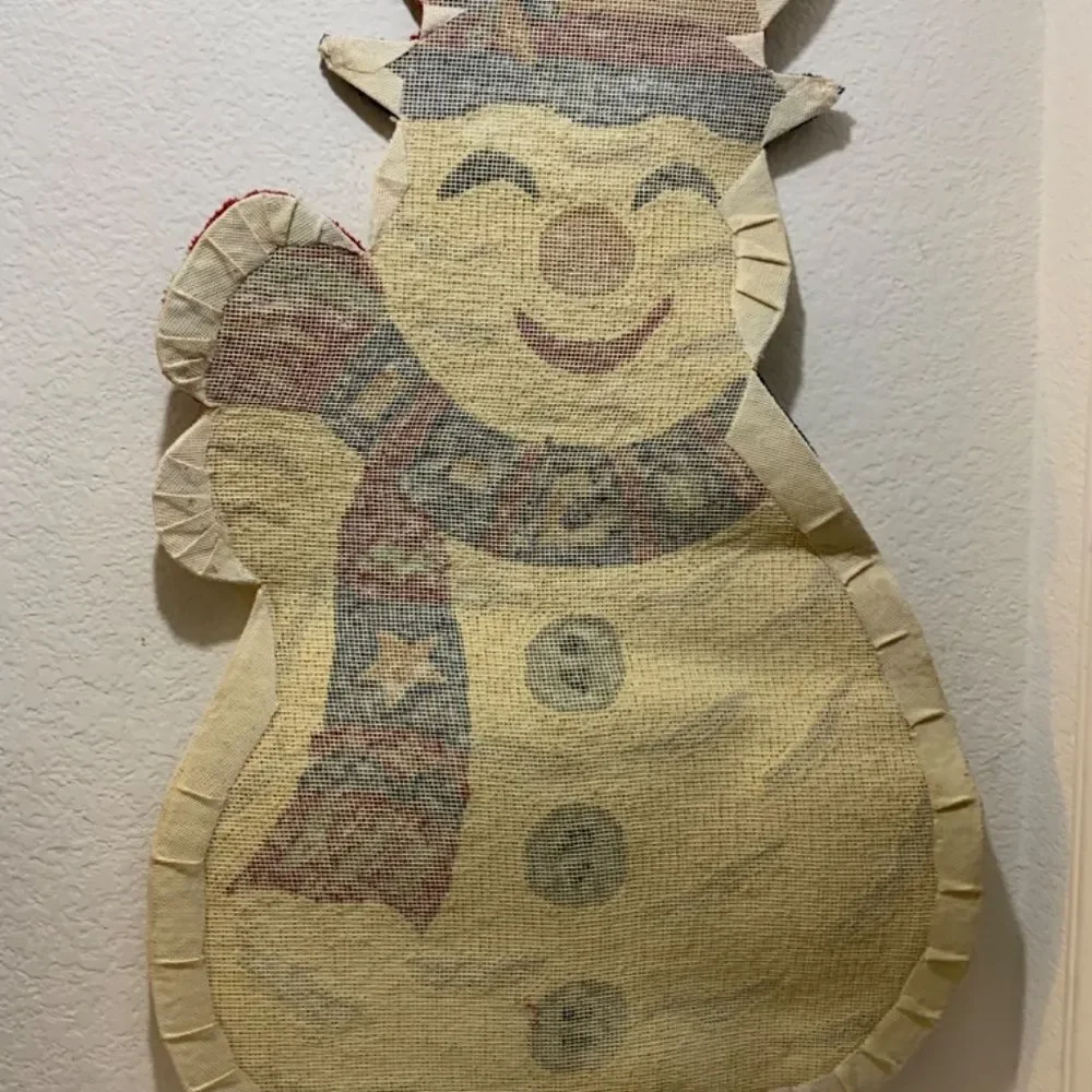 New  Christmas Holiday Snowman with Scarf Rug 34”Long x 21